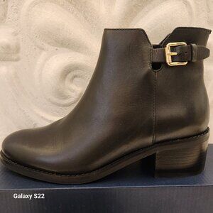 Cole Haan Women’s Haidyn Black Leather Block Heel Ankle Booties Shoes size 6